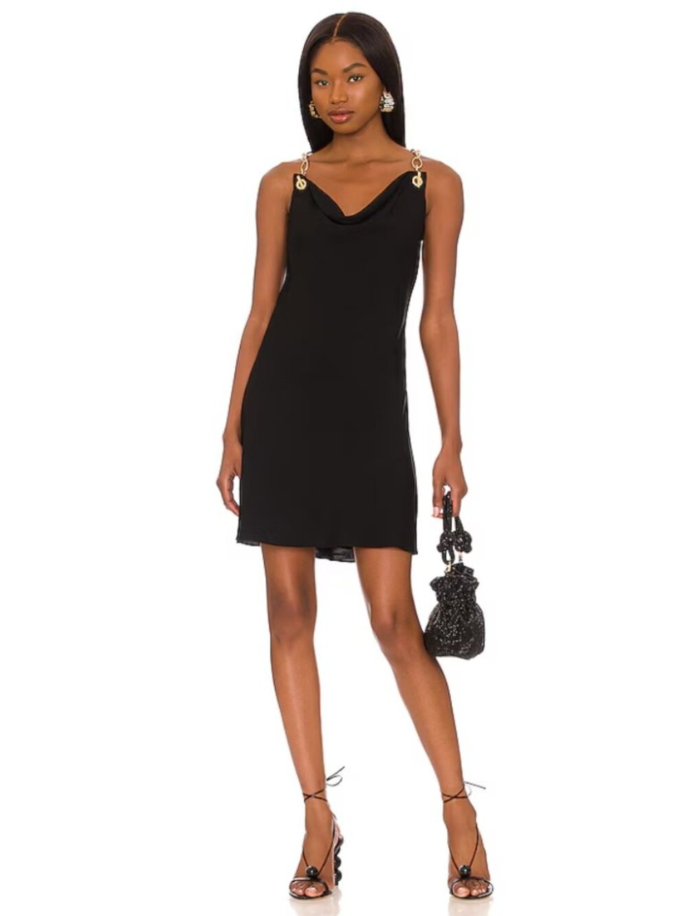 Cult Gaia Black Nerida Dress Cowl Neck Party Night Out Classy Elegant Size XS